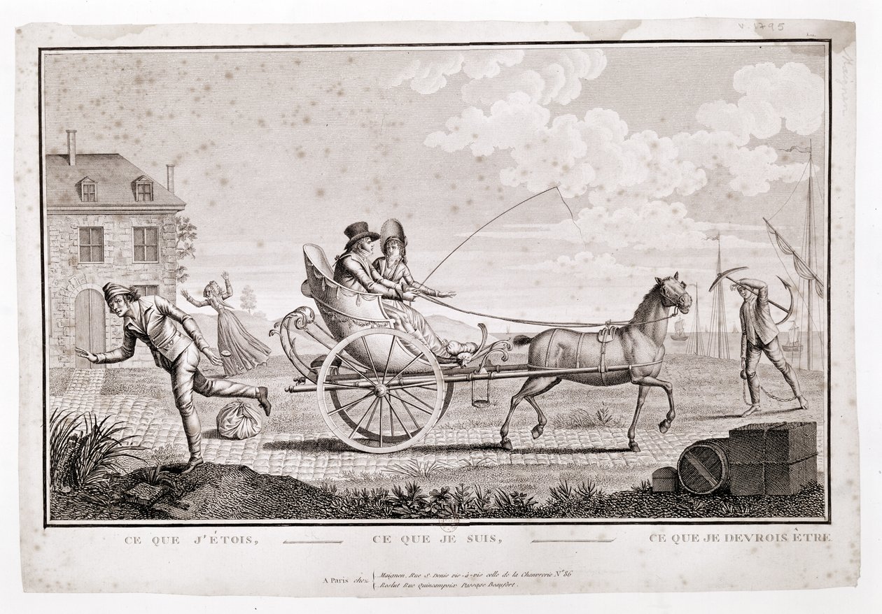 Karikatur der Neureichen, ca. 1795 von French School