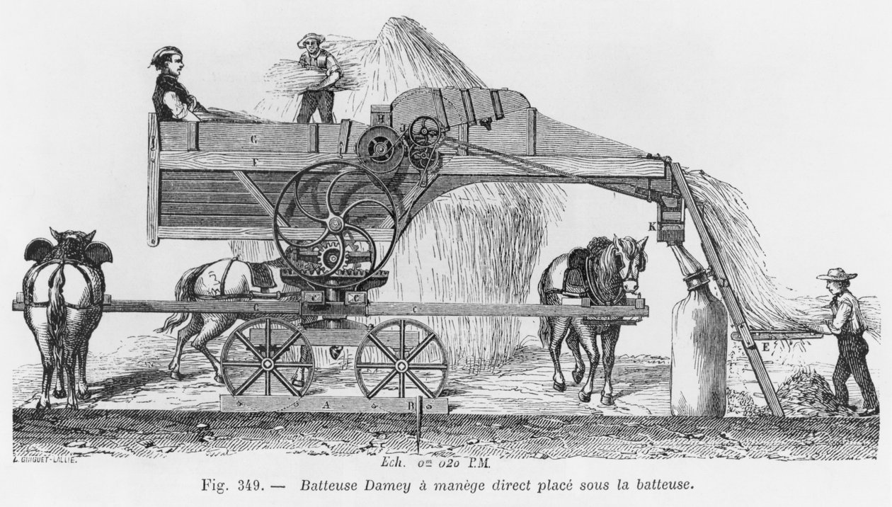 Damey-Dreschmaschine mit Rotationssystem, Illustration aus 