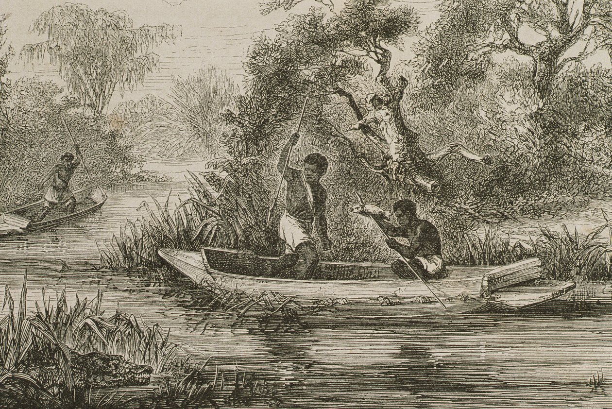 Fischer am Senegal-Fluss, 1860er Jahre von French School