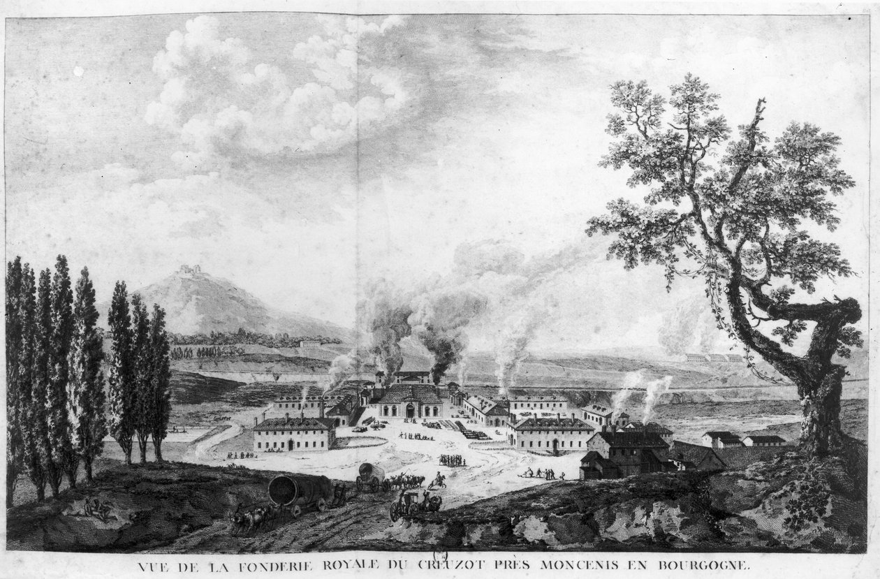 Königliche Gießerei in Le Creusot im Jahr 1787 von French School