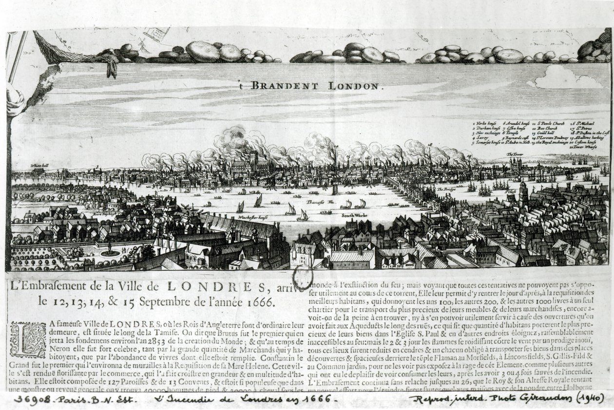 Der Große Brand von London 1666 von French School