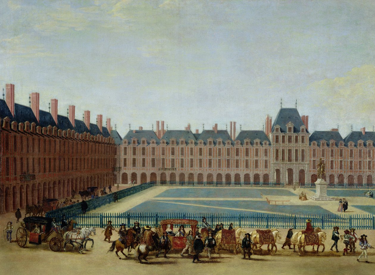 Der Place Royale mit der königlichen Kutsche, um 1655 von French School