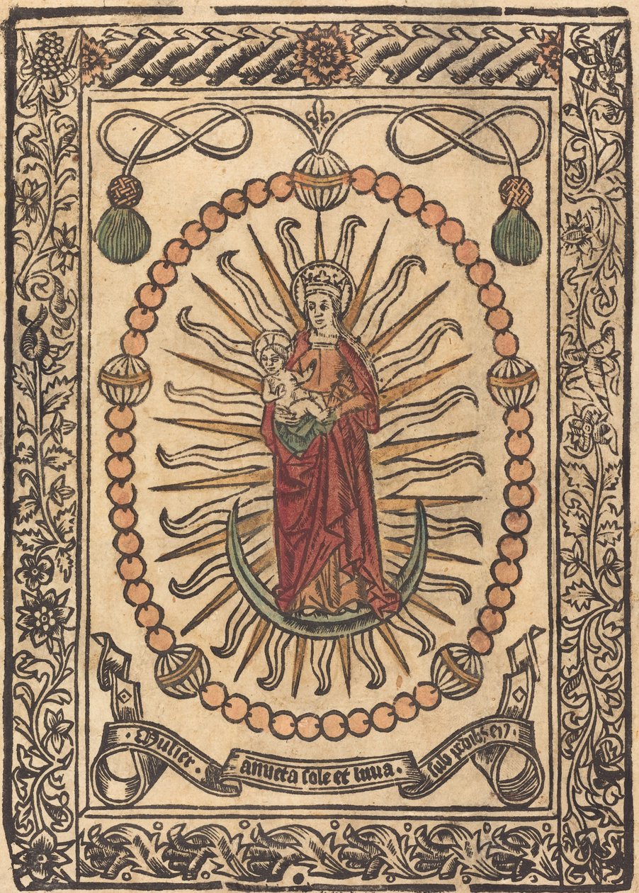Die Madonna und das Kind im Rosenkranz von French 15th Century