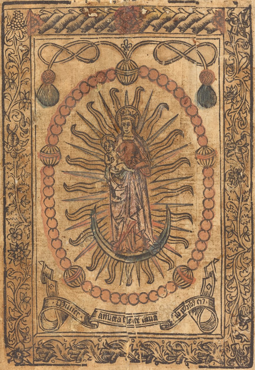 Die Madonna und das Kind im Rosenkranz von French 15th Century