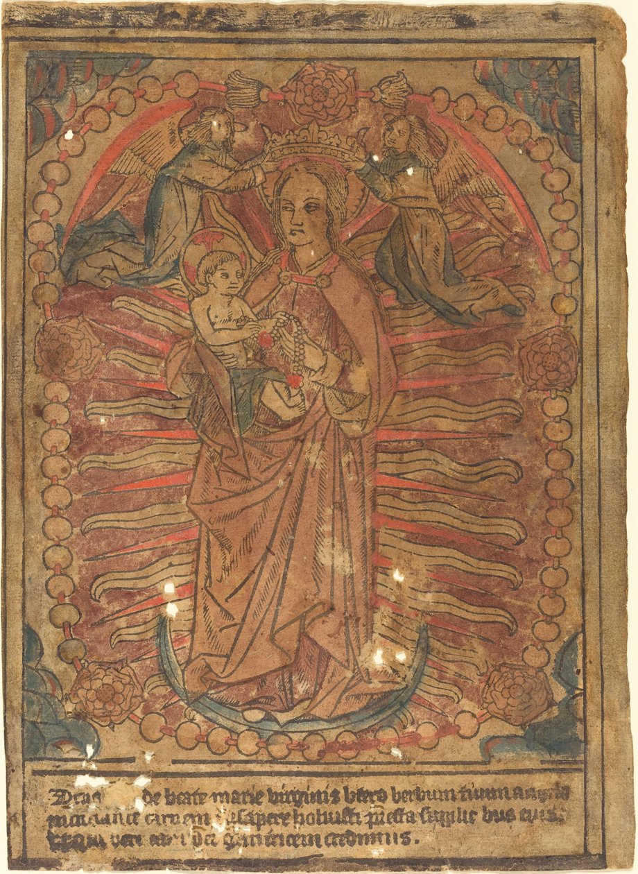 Die Madonna und das Kind im Rosenkranz von French 15th Century