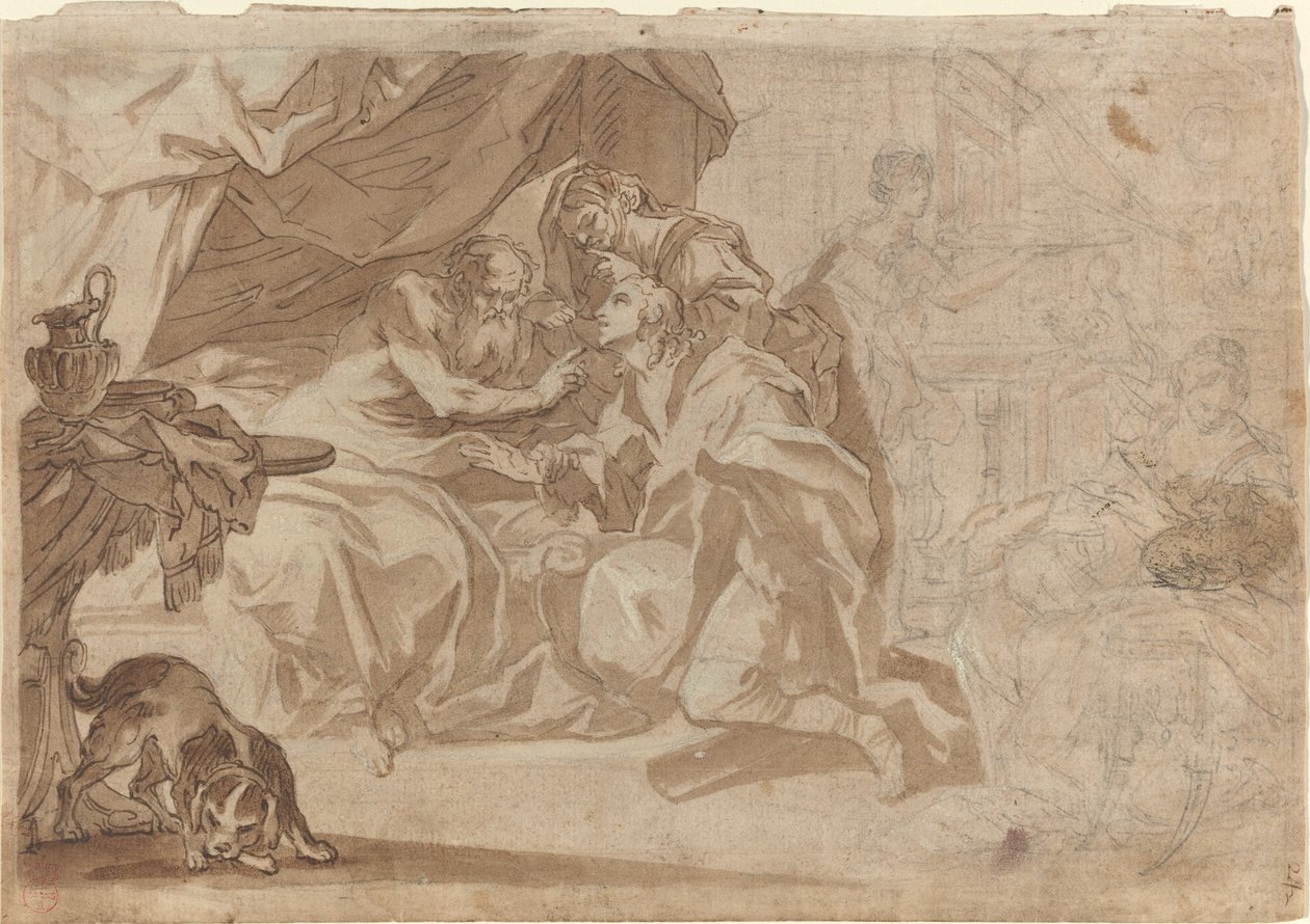 Jakob und Rebekka vor Isaak [recto] von French 18th Century