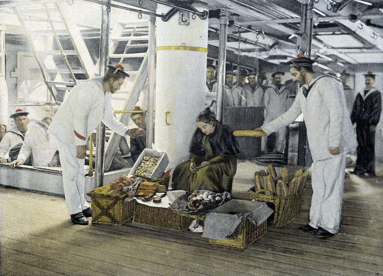 Französische Marine, Ende des 19. Jahrhunderts: der Lebensmittelhändler - Bibl. des Arts Deco von French Photographer