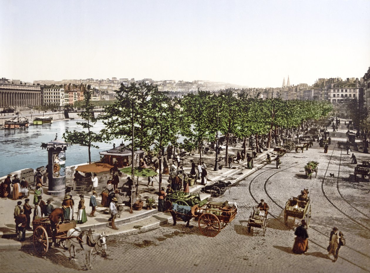 Marché Saint Antoine, Quay des Célestins, Lyon, um 1900 von French Photographer