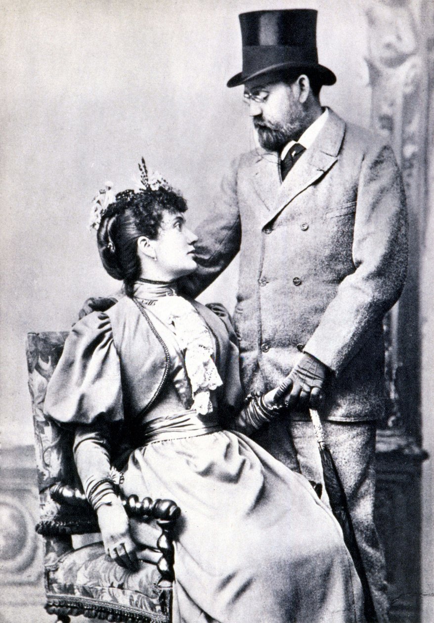 Porträt von Emile Zola und Jeanne Rozerot von French Photographer