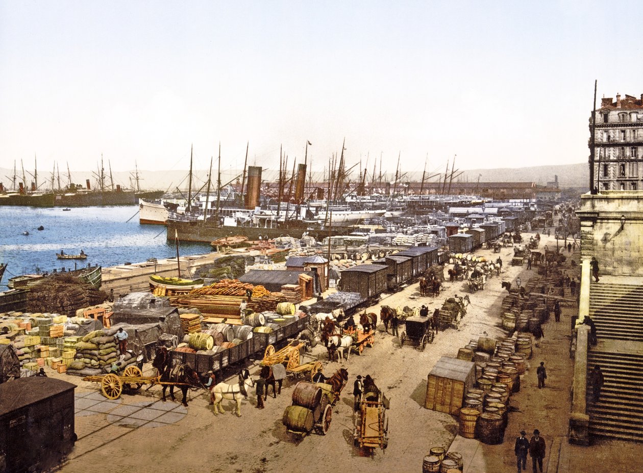 Quai de la Joliette, Marseille, Frankreich, veröffentlicht 1890-1900 von French Photographer