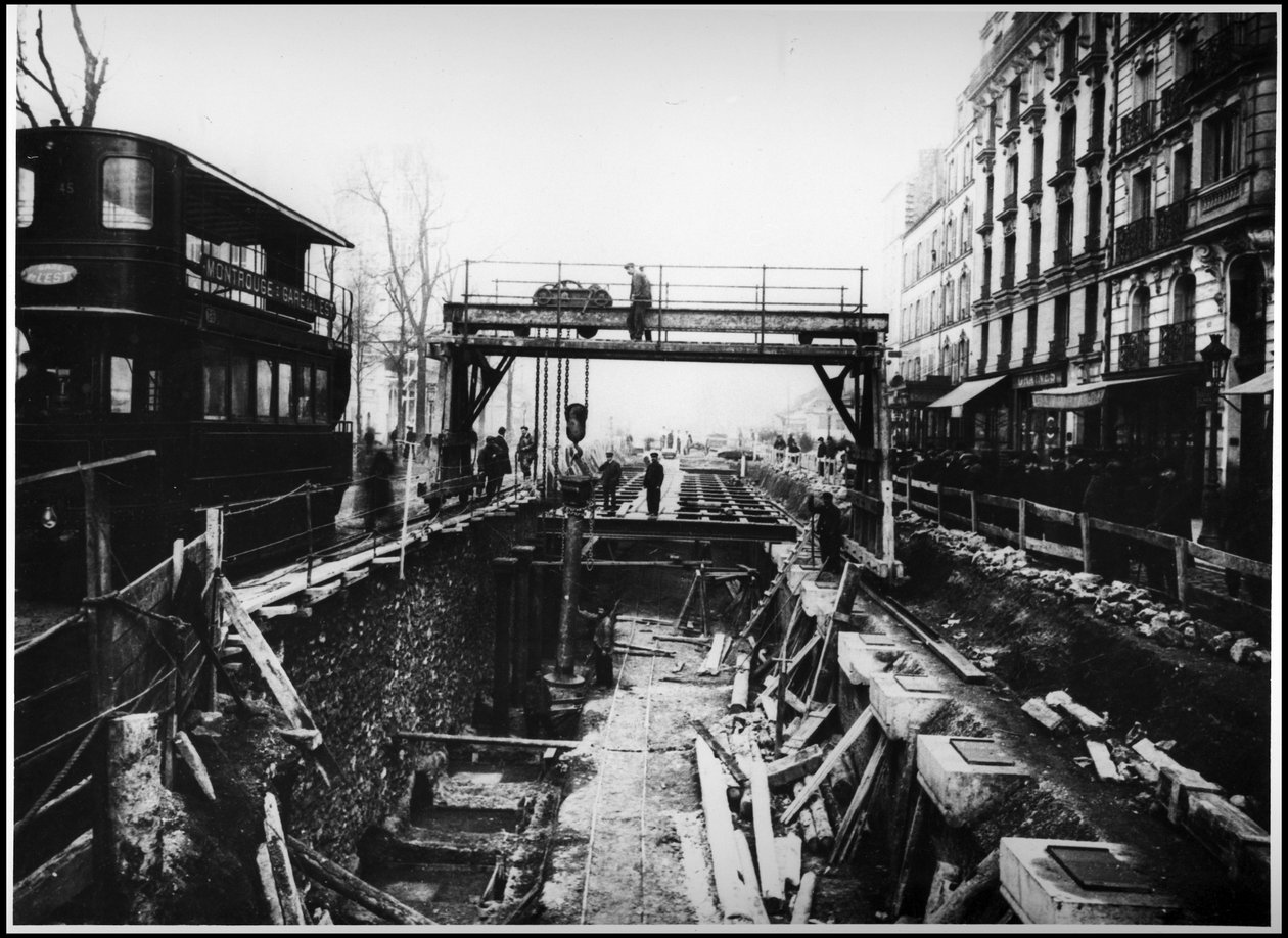 Arbeiten zum Bau der Metro an der Porte d