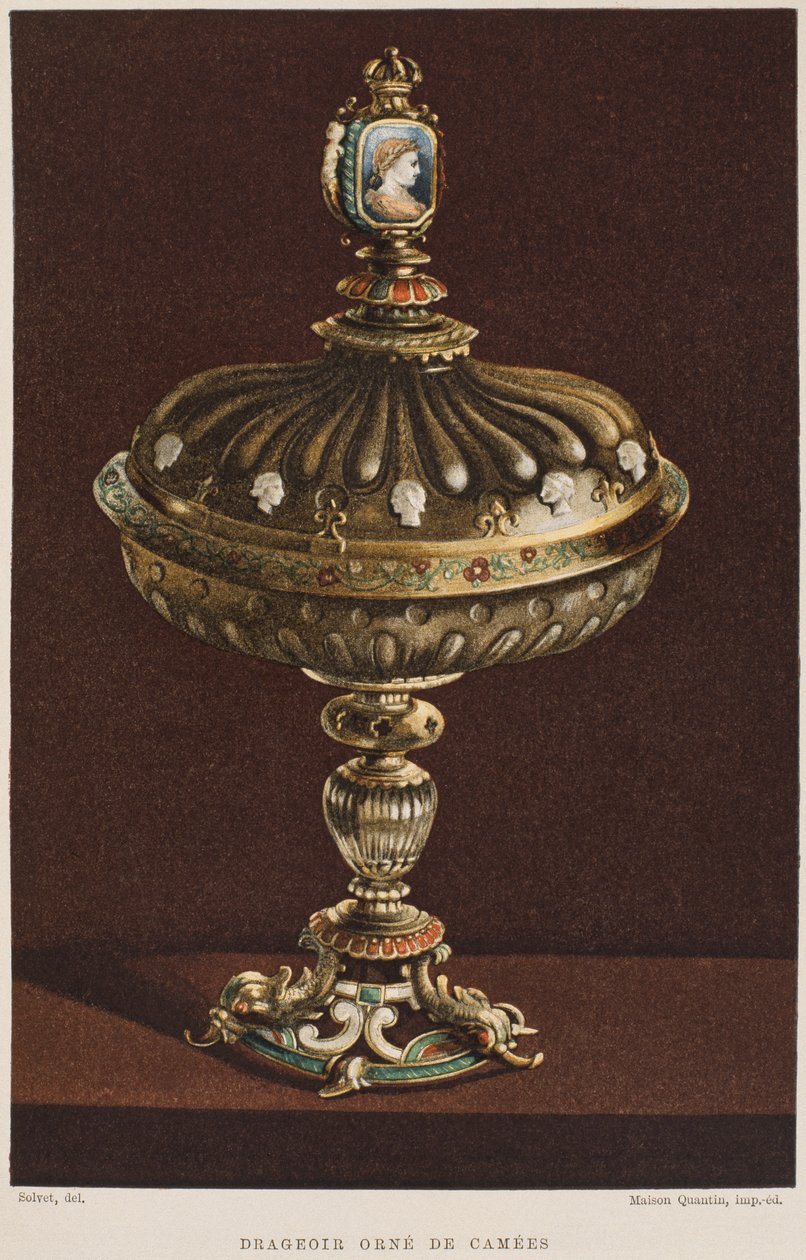 Bonbonniere aus dem 17. Jahrhundert mit Kameen, Illustration aus dem Dictionnaire de l