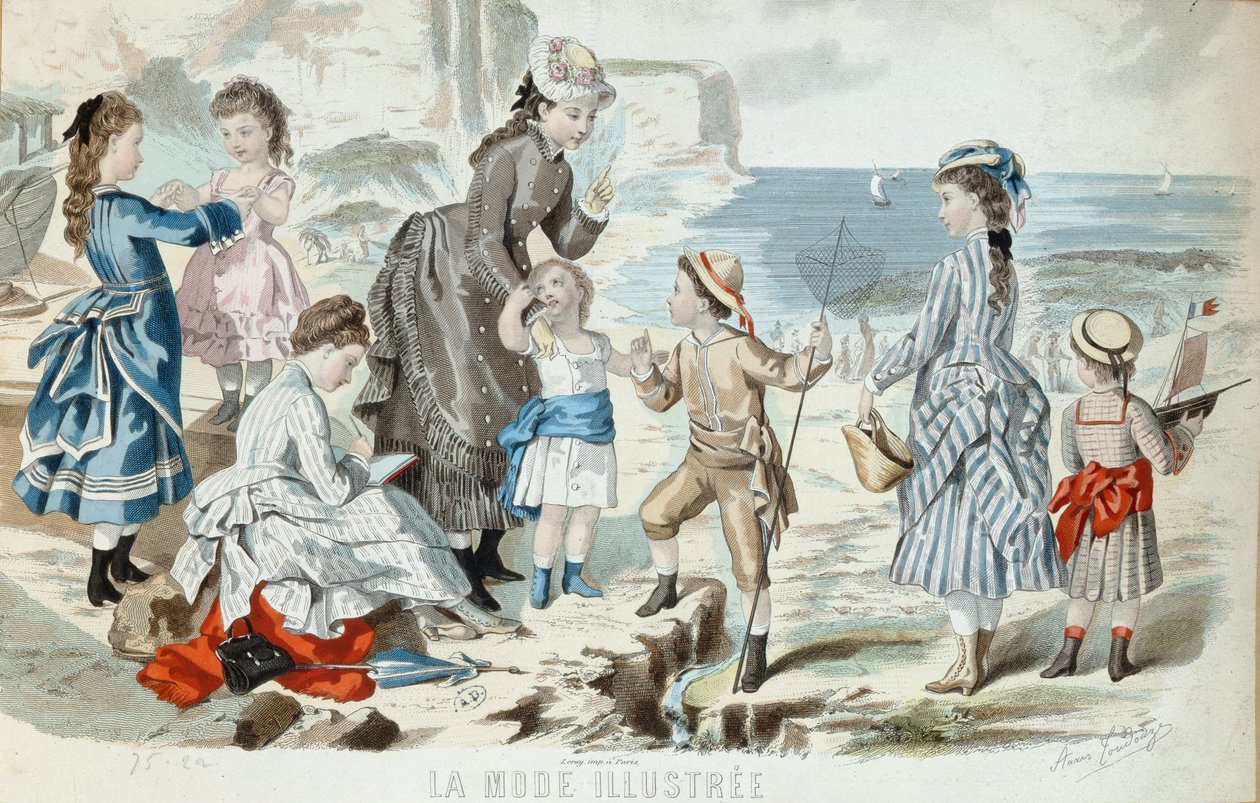Ein Strand in der Normandie, 1875 von French School