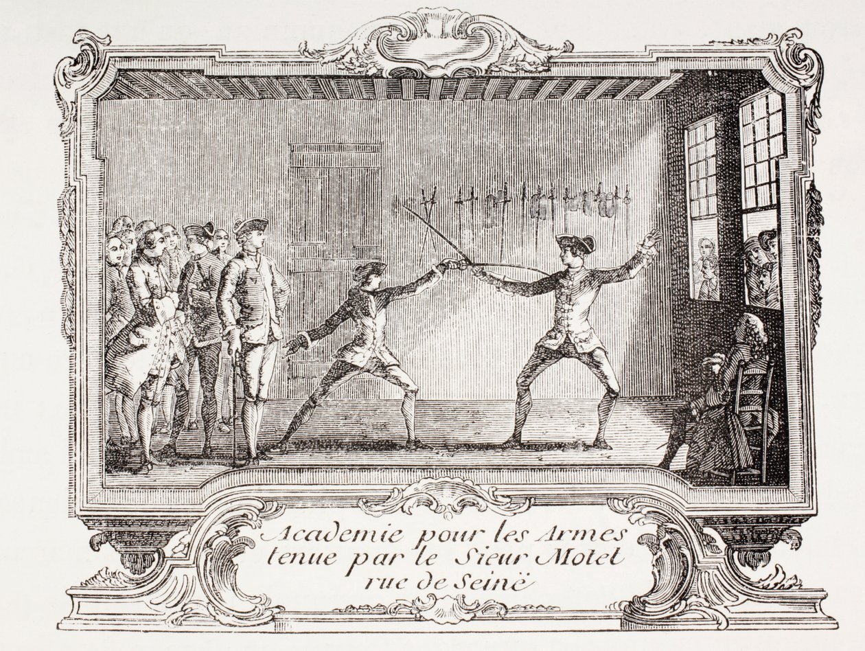 Eine Fechtschule im 18. Jahrhundert Paris, 1875 von French School