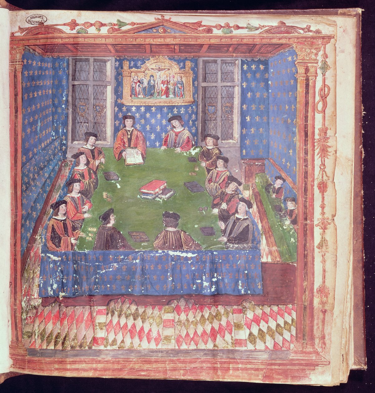 Ein Treffen in der Chambre des Comptes, aus dem Livre Ferre von French School
