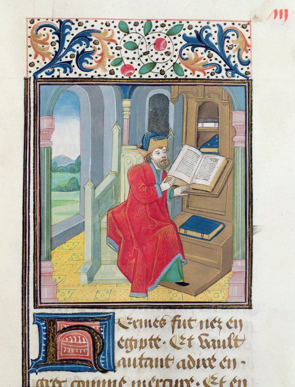 Ein Philosoph, möglicherweise Hermes Trismegistus, aus Histoire des Philosophes, spätes 15. Jahrhundert von French School