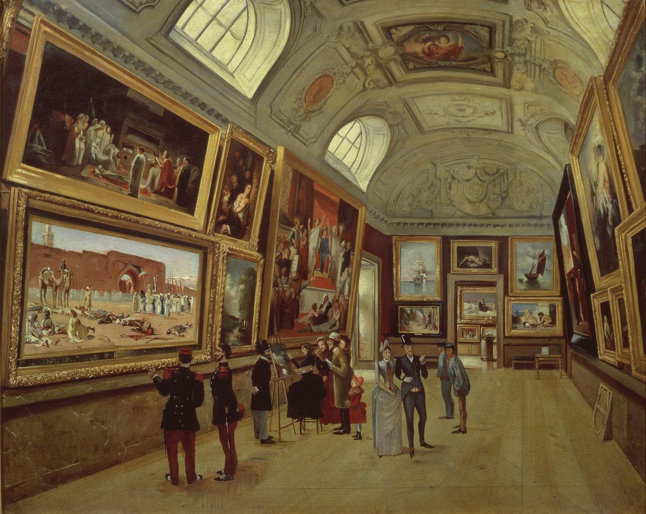 Eine Gemäldegalerie im Musée du Luxembourg, 1883-85 von French School