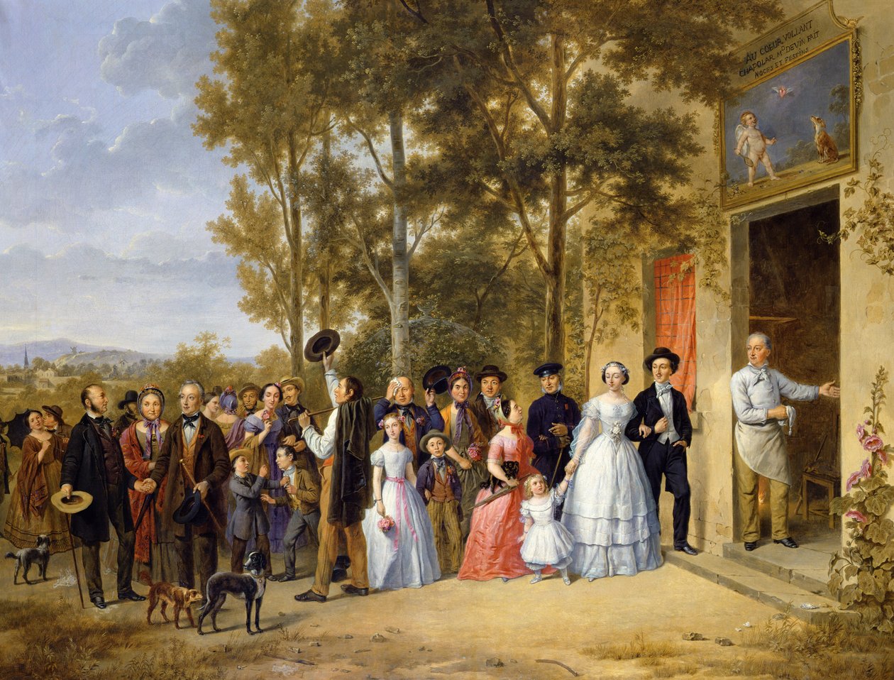 Eine Hochzeit im Coeur Volant, Louveciennes, ca. 1850 von French School