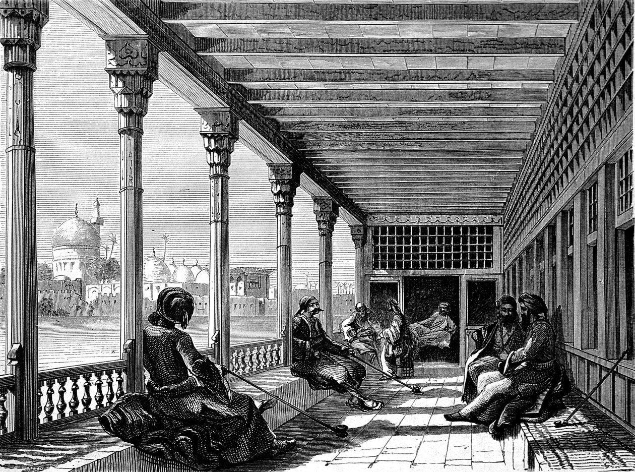 Ein Café am Ufer des Tigris, Bagdad von French School