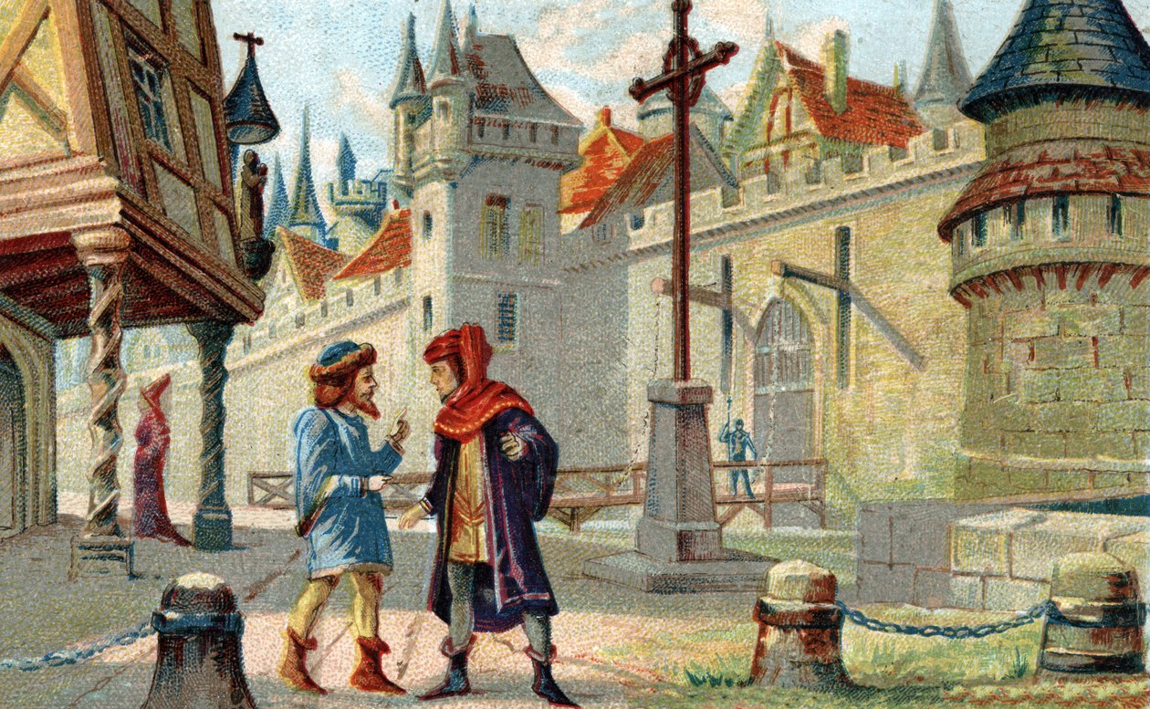 Eine Stadt im Mittelalter von French School
