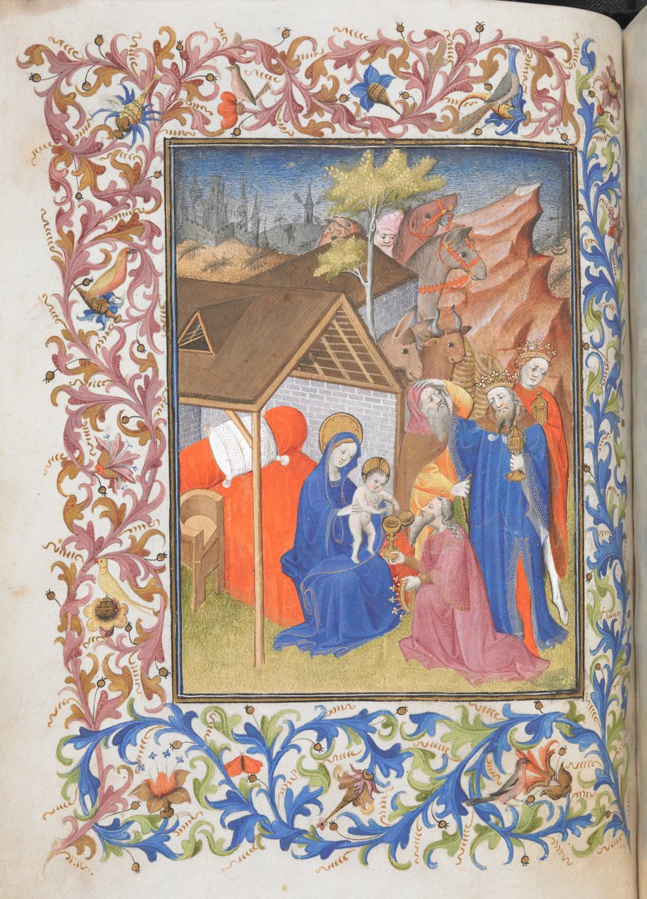 Anbetung der Heiligen Drei Könige, aus dem Stundenbuch von Rene von Anjou von French School