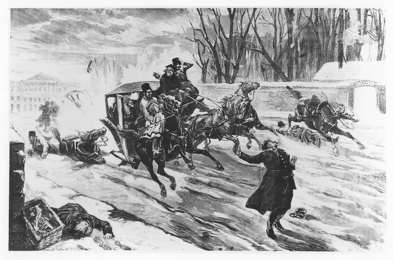 Alexander II. ermordet in St. Petersburg, 13. März 1881 von French School