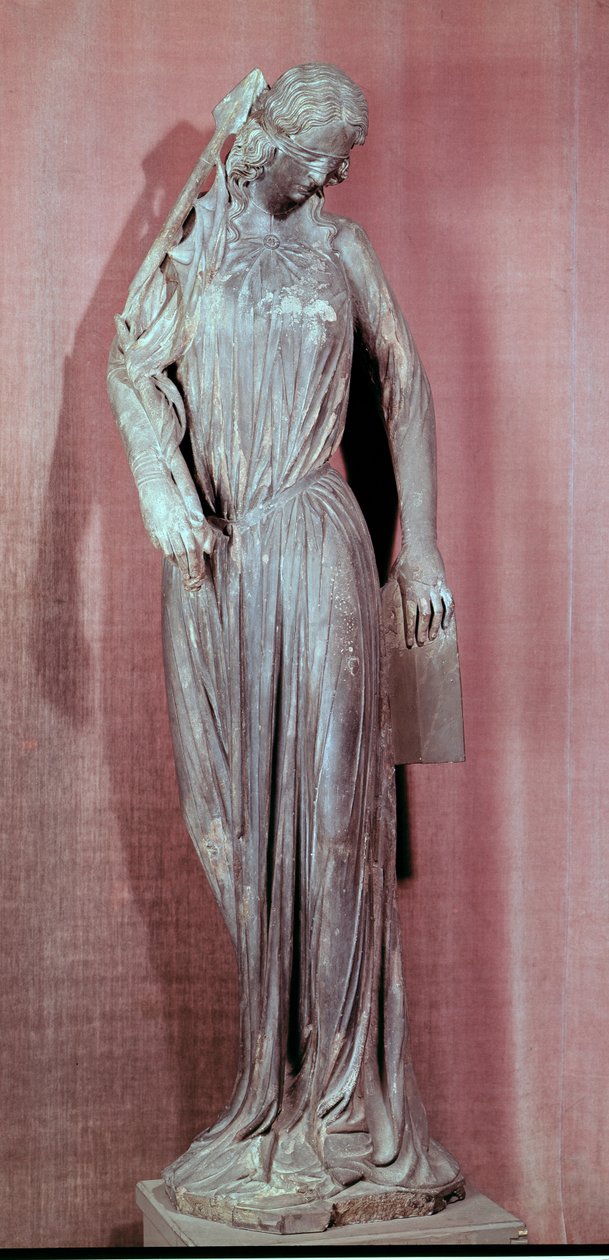 Allegorische Figur der Synagoge, vom Südquerhausportal des Straßburger Münsters, um 1230 von French School