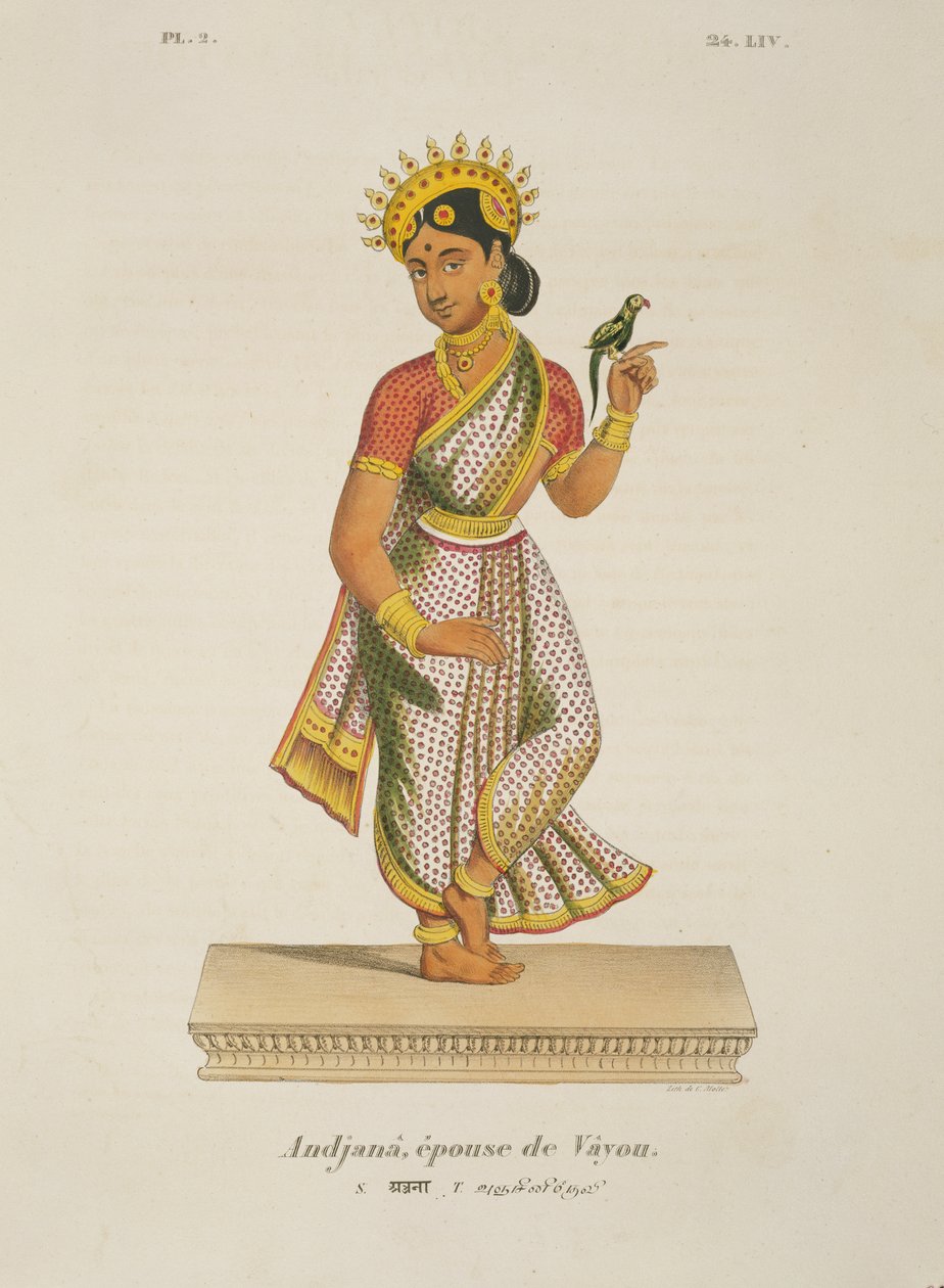 Andjana, Frau von Vayu, graviert von C. de Motte (1785-1836) von French School