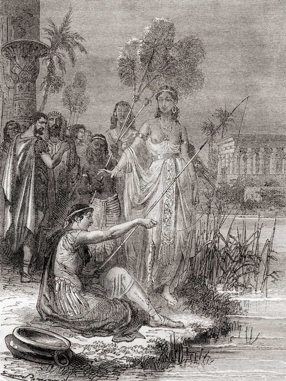Antonius und Kleopatra fischen mit einer Flottille kleinerer Boote auf dem Nil, aus 