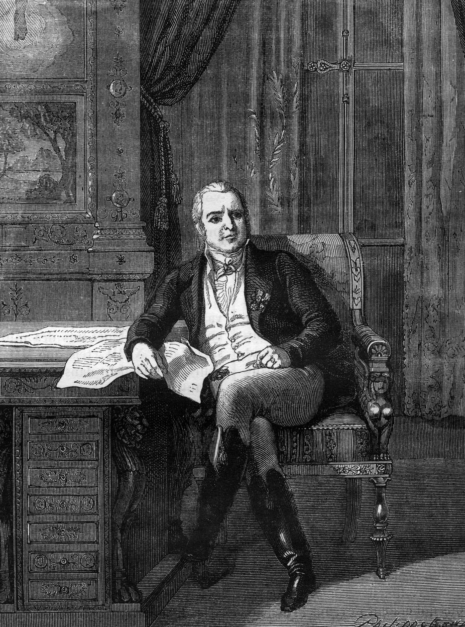 Antoine Marie Chamans, Comte de Lavalette, französischer Politiker und General - Antoine-Marie Chamans, Comte de Lavalette (1769-1830), Offizier, hoher französischer Beamter und Staatsrat - in „Geschichte des Reiches nach der Geschichte des Konsulats“ von  von French School