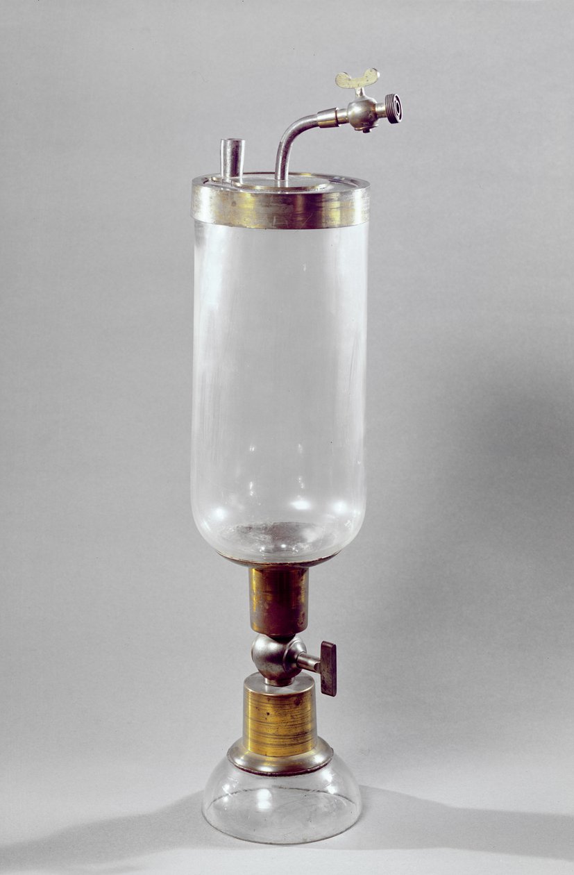 Apparat zum Studium von Gasen, entworfen von Antoine Laurent de Lavoisier (1743-94) von French School