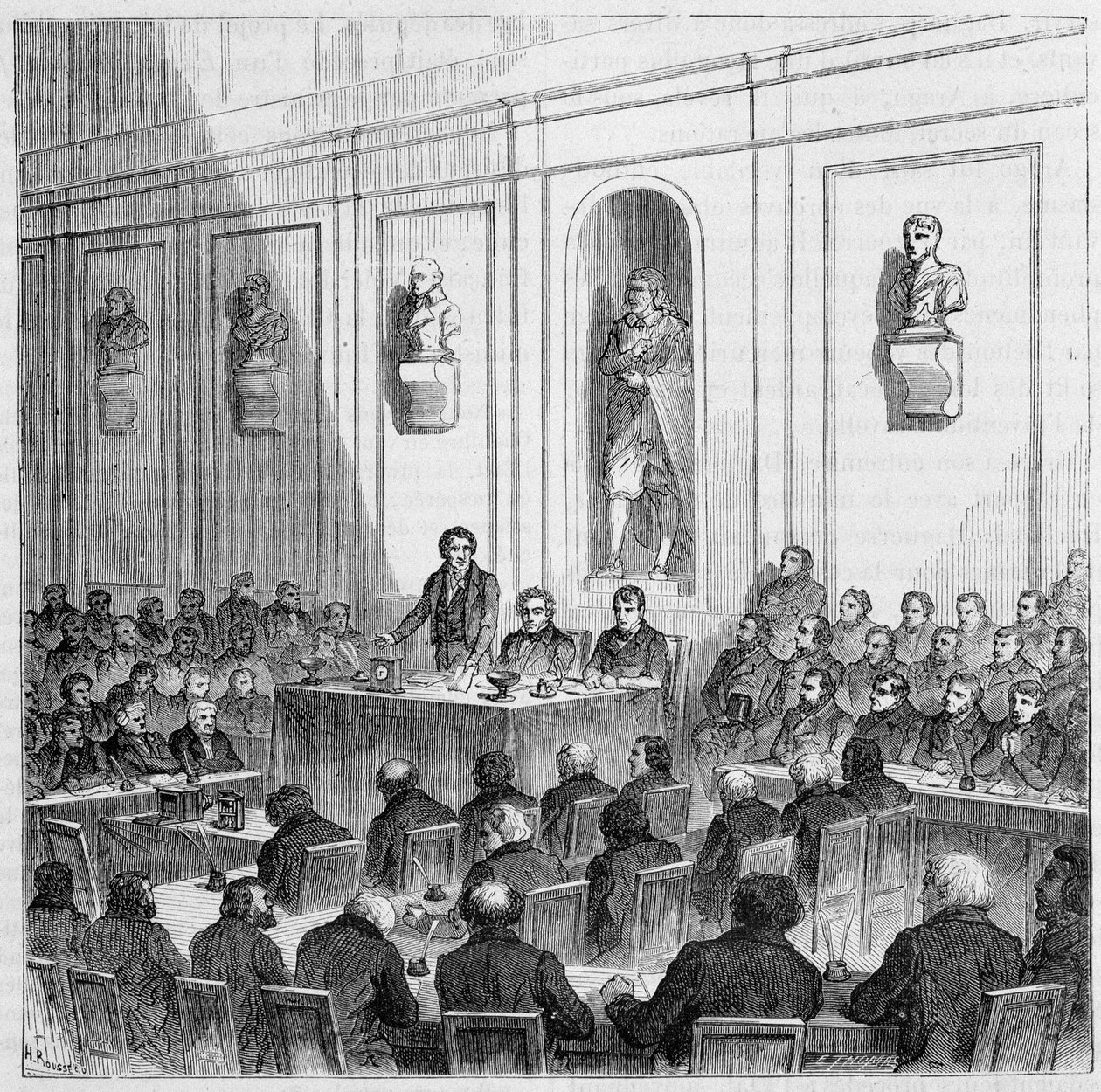Arago verkündet die Entdeckung von Daguerre in der öffentlichen Sitzung der Akademie der Wissenschaften am 10. August von French School