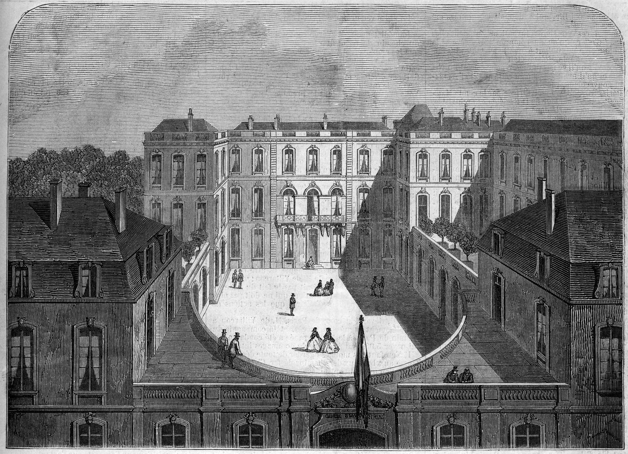 Architektur: Ansicht des Hotels de la Caisse des dépôts et consignations (18.-19. Jahrhundert), Paris von French School