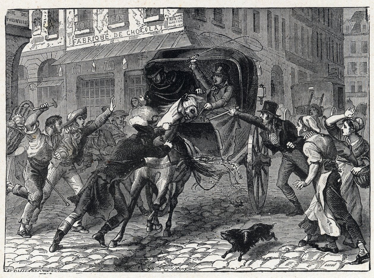 Verhaftung von Georges Cadoudal (1771-1804), einem Anführer der Chouans während der Vendée-Kriege, am 9. März von French School