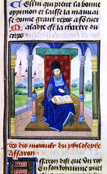 Assaron, aus Histoire des Philosophes, spätes 15. Jahrhundert von French School