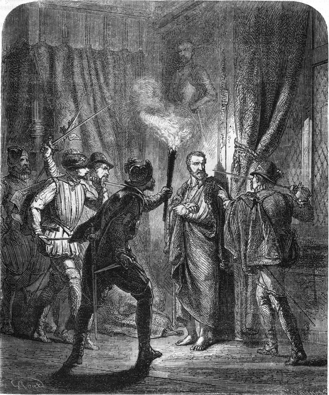 Ermordung von Admiral de Coligny während des Massakers von Saint-Bartholomäus im Jahr 1572. In 