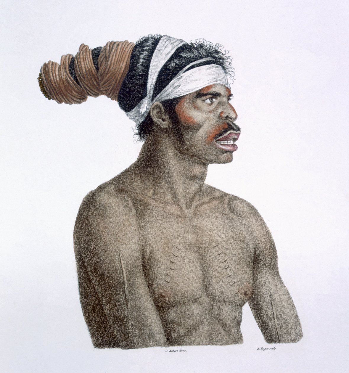 Australischer Aborigine, ein Mann namens Cour-rou-bari-gal, aus New Holland, 1812 von French School