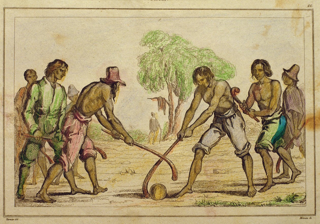 Ballspiel, Volksbräuche der chilenischen Indianer von French School