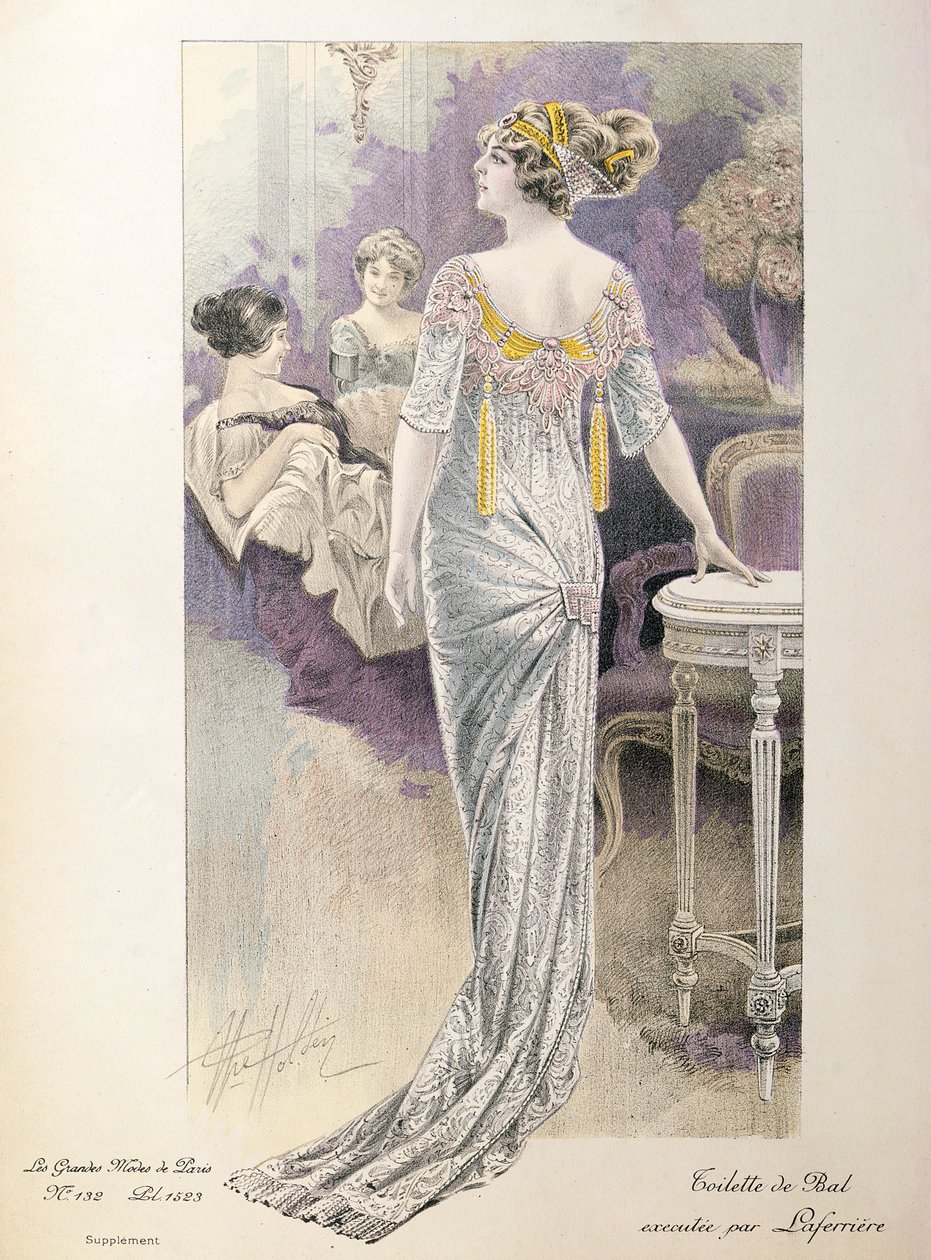 Ballkleid, aus Les Grandes Modes de Paris von French School