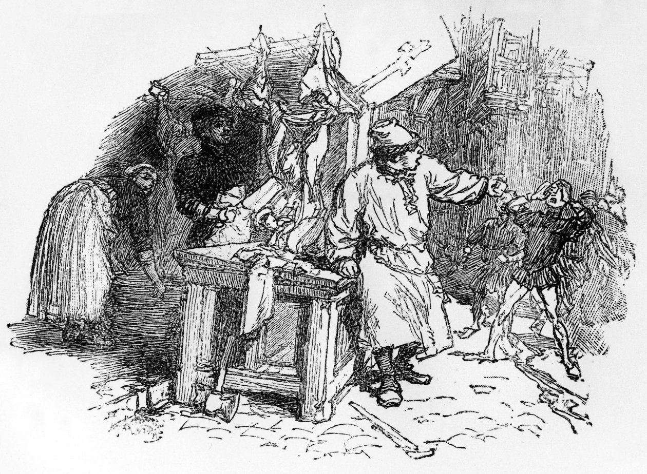 Balladen von Francois Villon "Pere noel, qui plantaste la vigne", Ausgabe Pelletan, 1896 von French School