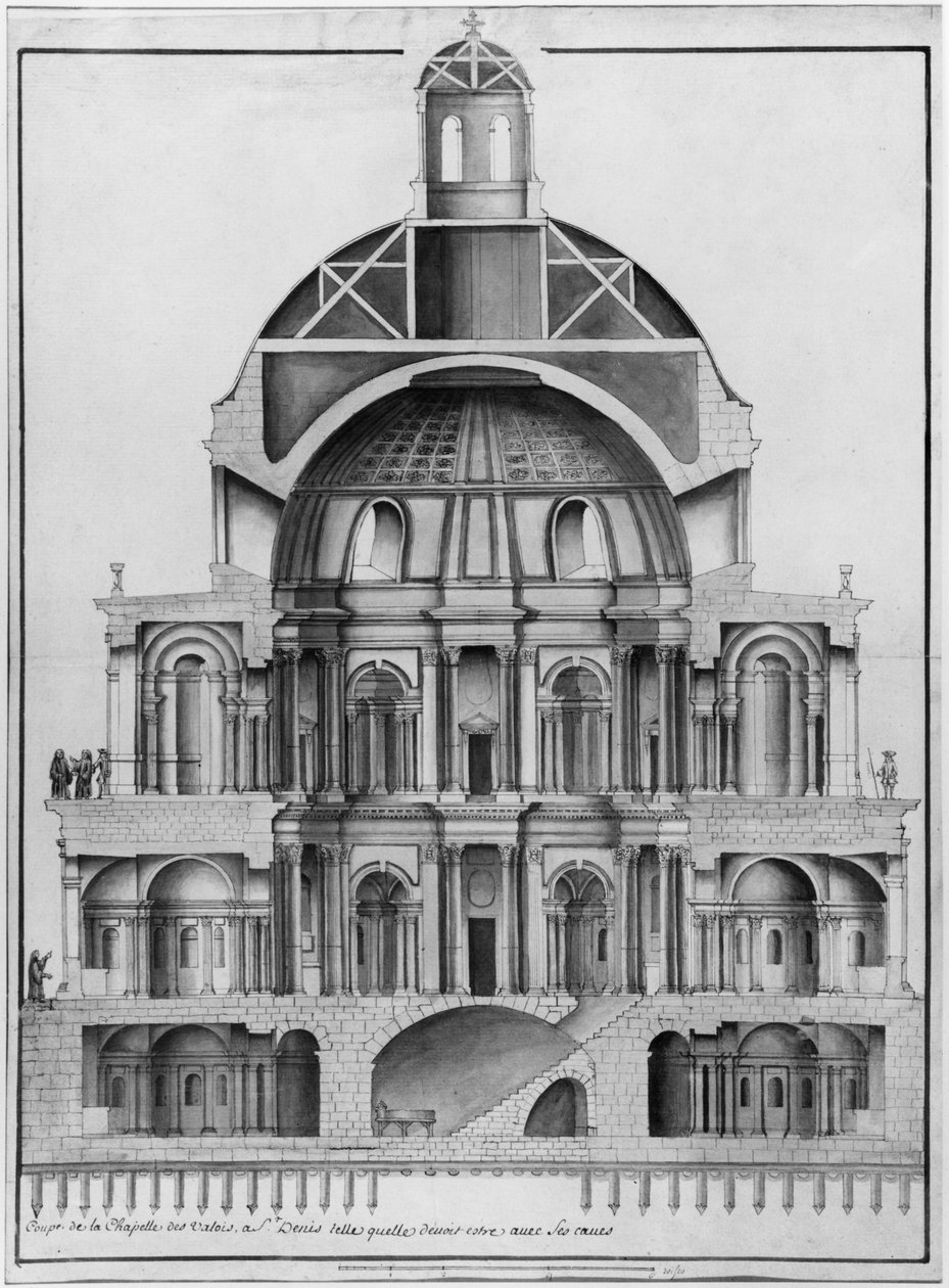 Basilika Saint-Denis, der Valois-Turm von French School