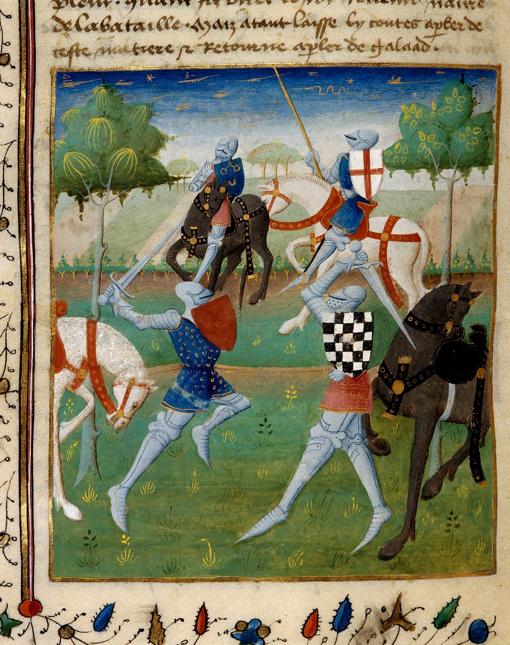 Kampf zwischen dem Ritter Palamede und Artus (oder Arthur) dem Kleinen ...
