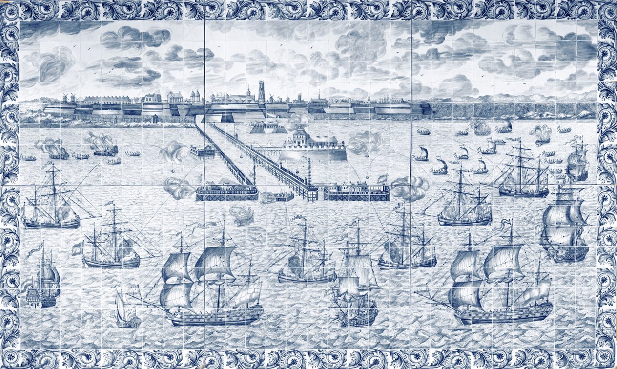 Bombardierung von Dünkirchen am 11. August 1695 von French School
