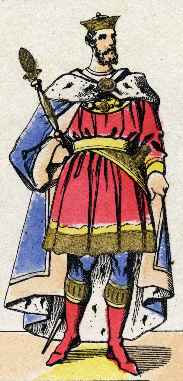 Kapetische Dynastie: Porträt von Philipp I. von Frankreich (1052-1108), König der Franken von 1060 bis 1108. Epinal-Bildgebung aus dem späten 19. Jahrhundert. Private Sammlung. von French School