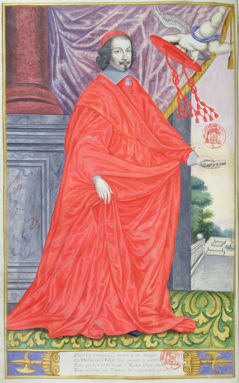 Kardinal Mazarin, Illustration aus Les Panegyriques des Hommes Illustres de Notre Siecle von Puget de la Serre, 1655 von French School