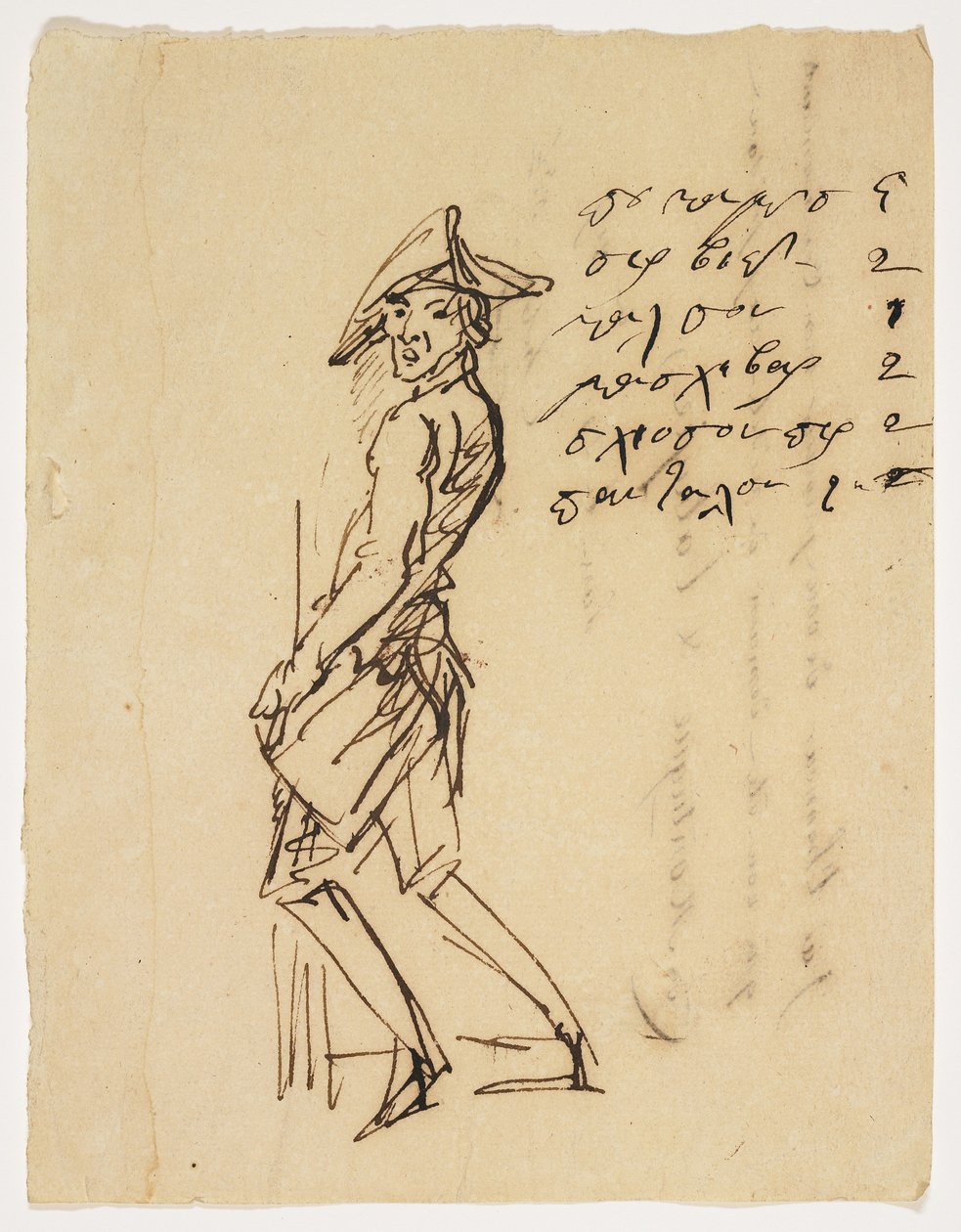Karikatur eines jungen Soldaten, 1809 von French School