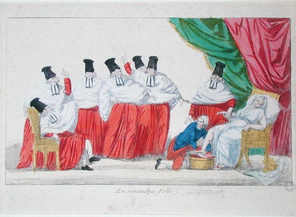 Karikatur der Geburt der französischen Verfassung von French School