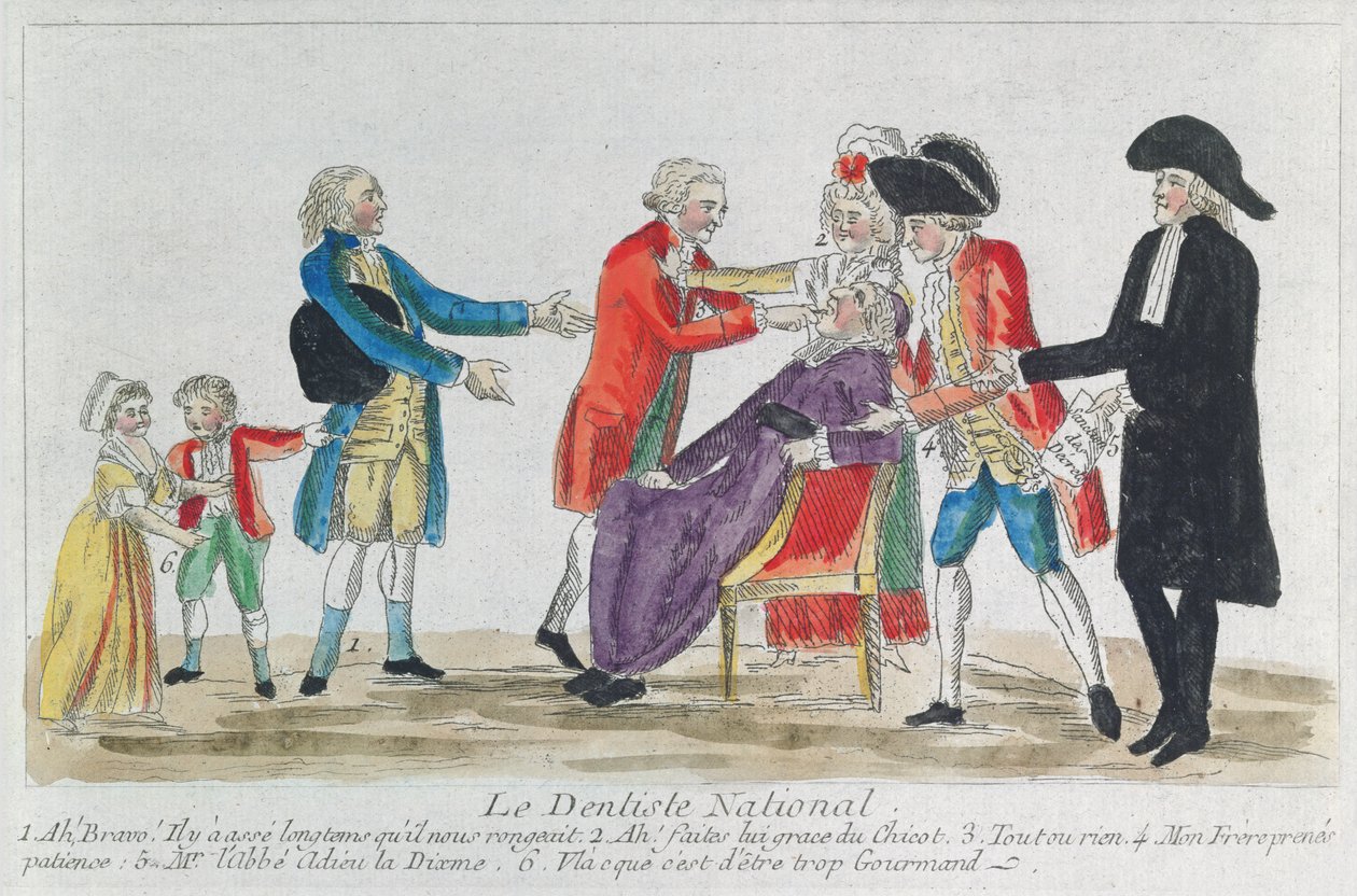 Karikatur der Verstaatlichung von Kirchengut in Frankreich während der Französischen Revolution, 1792 von French School