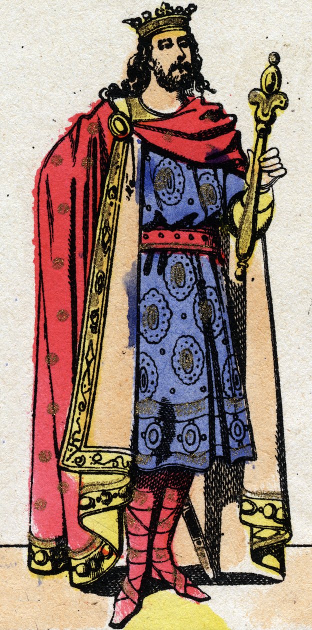 Karolingische Dynastie: Porträt von Karl III. dem Einfältigen, König der Franken von French School