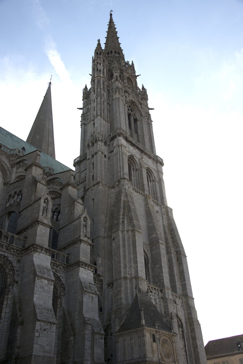 Kathedrale von Chartres, Nordfassade mit dem Uhrpavillon von French School
